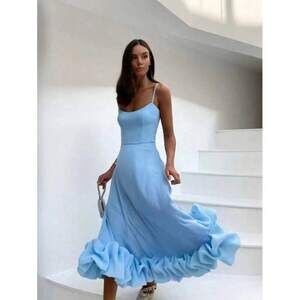 Women's Long-Style Solid-Color Fashionable Halter Top Wide-Skirt Three-Dimension
